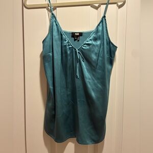 PAIGE 100% Silk Teal Camisole Top